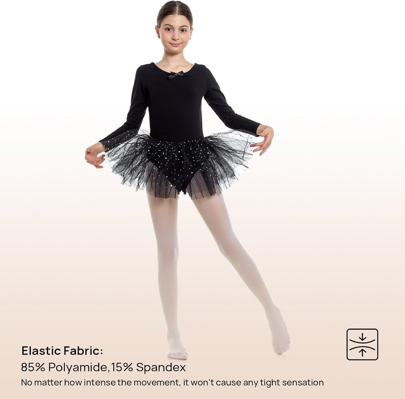 MANZI Womens Girls Solid Color Comfortable Convertible Ballet Tights 1-3 Pairs Pack - Image 4